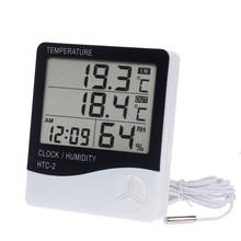 LCD Electronic Digital Temperature Humidity Meter Indoor Outdoor Thermometer Hygrometer Weather Station Clock  Thermometers 2024 - buy cheap