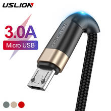 USLION 3m Micro USB Cable 3A Fast Charging USB Data Cable Cord for Samsung Redmi Note 4 5 Android Micro Mobile Phone usb Cable 2024 - купить недорого