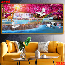 large Diamond Embroidery sale DIY Needlework Waterfall scenery 5D Diamond Painting Cross Stitch Full Mosaic puzzle Home Decor 2024 - buy cheap