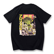2019 Мужская футболка в стиле хип-хоп, футболка в японском стиле Харадзюку С мультипликационным монстром, уличная одежда, летние топы, футболки, хлопковая футболка, оверсайз, хип-хоп 2024 - купить недорого