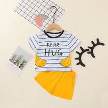 2020 Summer Infant Baby Boys Clothes Sets 0-2Y Letter Print Short Sleeve Pullover T Shirts Tops Shorts 2024 - buy cheap