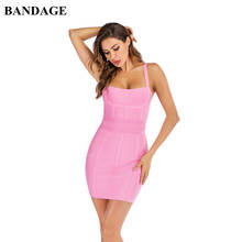 Summer Mini Bandage Dress Sleeveless Bodycon Women Vestidos New Fashion Knitted Celebrity Party Outfits Female 2024 - buy cheap