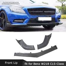 PEÇAS de Fibra de Carbono Frente Lip Spoiler Divisores 3 W218 CLS350 320 CLS63 Aventais para Benz CLS Class 2012-2014 guarda Bumper Car Styling 2024 - compre barato