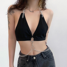 Streetwear Punk Style Goth Chain Halter Top Bra Backless Gothic Clothes Sexy Top Cami Bralette Short Crop Top Clothes 2024 - buy cheap