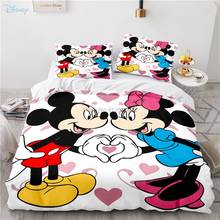 Disney-funda nórdica de Mickey Mouse y Minnie Mouse para niños, juego de ropa de cama con dibujos animados en 3d, doble, tamaño Queen y King, decoración de dormitorio 2024 - compra barato