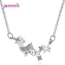 925 Sterling Silver Shine Shimmer Butterfly Pendant Necklaces For Women Lovely  Animal Short Necklace Birthday Gift Jewelry 2024 - buy cheap