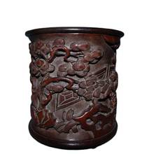 China madeira antiga mogno escultura caneta titular seiko alívio armazenamento caneta titular ornamentos 2024 - compre barato