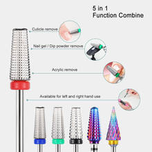 Вольфрамовая сталь 5 в 1, сверла для ногтей, карбид, сверло для ногтей, электрическая машина, резак для ногтей, инструменты для полировки, левая и правая руки 2024 - купить недорого