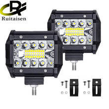 Ruitaisen-Barra de luz LED para coche, 4 ", 7", 60W, 120W, para camiones todoterreno, barcos, remolques, tractores, 4x4, 4WD, ATV, luz de conducción Extral 2024 - compra barato