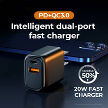 USB Charger QC 3.0 20W PD Dual Port Fast Charge Phone US UK EU Wall Charger Fast Charging For iPhone11 Phone12 Xiao-mi Sam-sung 2024 - buy cheap