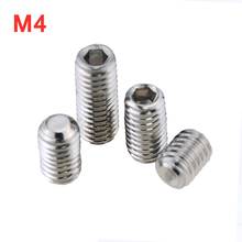 30PCS M4*4 5 6 8 10 12 16 Hexagon Hex Socket Set Screw Flat Point Allen Head Grub Screw Stainless Steel Headless Set Screw M4x4 2024 - buy cheap