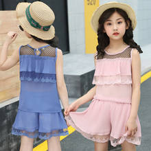 2pcs Girls Clothing Set 2020 New Fashion Children's Clothing Net Veil T-Shirts Pants Kids Suits for 4 5 6 7 8 9 10 11 13 Years 2024 - buy cheap