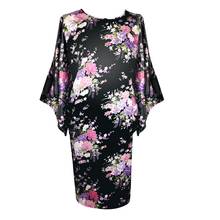 Women Kimono Bath Gown Sleepwear Satin Print Flower Bride Bridesmaid Wedding Robe Casual Soft Sexy Nightdress Plus Size 4XL 5XL 2024 - buy cheap