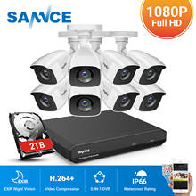 SANNCE-Sistema de videovigilancia con cámara de seguridad, kit de vigilancia de visión nocturna impermeable, 8 canales, 1080P, 2.0MP, HD, 1080P, 8 unidades 2024 - compra barato