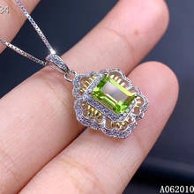 KJJEAXCMY fine jewelry 925 Sterling Silver inlaid natural peridot luxury girl new Pendant Necklace support test hot selling 2024 - buy cheap