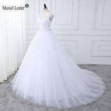 Vestido de novia de talla grande, de tul, con espalda descubierta y fajas, blanco, Princesa, H127, 2020 2024 - compra barato