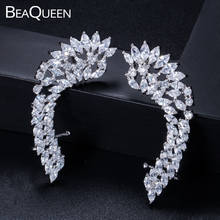 BeaQueen Fashion Mauquise Cubic Zirconia Full Paved Setting Big Ear Cuff Stud Earrings Wedding Party Jewelry for Women E238 2024 - buy cheap