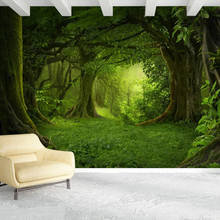Custom Photo Wall Paper 3D Stereoscopic Space Green Forest Landscape Painting Mural Wallpaper For Living Room Bedroom Wall Decor 2024 - buy cheap