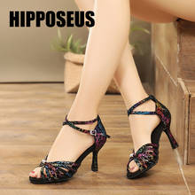 Hipposeus Latin Dance Shoes For Women Ladies Girls Ballrooom Tango Dancing Shoes Salsa Sandals Practise Shoes 6/7.5/9CM Heels 2024 - buy cheap