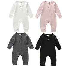 2020 Baby Spring Fall Clothing Newborn Infant Baby Boy Girl Romper Knitted Ribbed Jumpsuit Solid Clothes Warm Outfit 0-18 Months 2024 - buy cheap