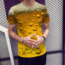 GAOKE-Camiseta con estampado 3D de cerveza para hombre y mujer, camiseta divertida de manga corta, Tops Unisex, ropa 2024 - compra barato