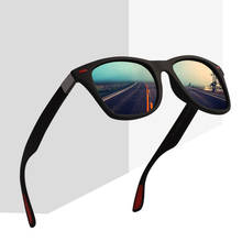 Óculos de sol polarizados para homens, óculos escuros retrô clássico de fibra de carbono vintage ultra leve estilo quadrado uv400 para direção 2024 - compre barato