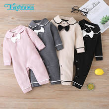 Newest Unisex Baby Girl Clothes 6-24M 100%Cotton Romper Solid Baby Boy Clothes Newborn Bow Tie Home Clothes Pajamas 2024 - buy cheap