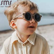 Óculos de sol redondo coloridos para meninas, óculos redondo de armação de metal para crianças uv400 2021 2024 - compre barato