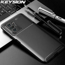 KEYSION Shockproof Phone Case for POCO F3 Carbon Fiber Texture Silicone Phone back Cover for POCO X3 Pro POCO X3 NFC 2024 - buy cheap