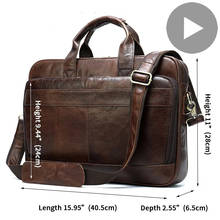 Business Shoulder Laptop 15.6 Men Hand Bag Genuine Leather Handbag Briefcase Document A4 For Large Tote Travel Messenger Bolsas 2024 - buy cheap