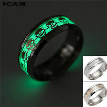 ICAM New Skull Ring for Men Women Stainless Steel Fashion Jewelry Punisher skull ring punk luminous Glow in The Dark Ring 2024 - buy cheap