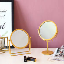 European Round Wrought Iron Single-Sided Desktop Mirror Simple Portable Girl Desktop Dressing Table Mirror 2024 - buy cheap