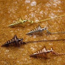 Pêndulo de amuleto de metal, cone espiral, pingente antigo de cobre, pingente pendular para bijuteria 2024 - compre barato