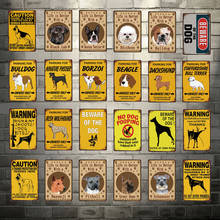 Caution Dogs Life Is Better with Bulldog Beware of Dog, cartel de lata de Metal, decoración del hogar, Bar, arte de pared, pintura, tamaño de 20*30 Cm 2024 - compra barato