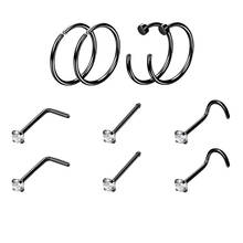 Punk Stainless Steel Punk Clip on Fake Piercing Nose Lip Rings Unisex Nose Ring Women Septum Piercing Cartilage Body Jewelry 2024 - buy cheap