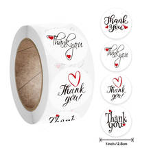 Delicate 1" 500Pcs Round Thank You Stickers Roll with 4 Style Red Heart Sealing Labels for Wedding Pretty Gift Cards Envelope 2024 - buy cheap