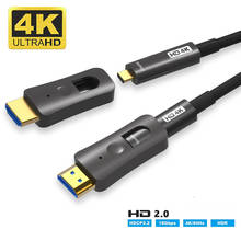 Оптический кабель типа A-D, совместимый с HDMI, оптоволоконный кабель 2,0, 4K @ 60 Гц, HDR, микро, с одной головкой, настраиваемый для камеры, проектора HDTV 2024 - купить недорого