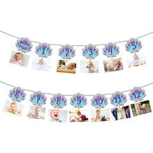 Kids Mermaid Theme Birthday Party Photo Display Wall Hanging Banner Baby Shower Happy Birthday Party Supplies 2024 - buy cheap