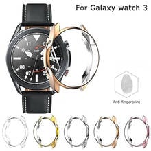 Capa protetora para samsung galaxy watch 3 41mm 45mm, acessórios inteligentes armação tpu protetor 2024 - compre barato