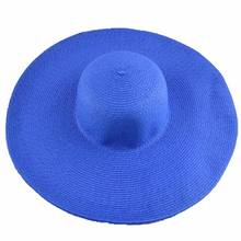 40%HOTHawaii Summer Beach Floppy Hat Solid Color Ladies Wide-brim Straw Sun Hat Beach Hat Travel Sun Hat Sun Protection UV Prote 2024 - buy cheap