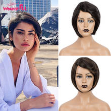 PixieWigs-pelucas de cabello humano brasileño para mujeres negras, pelo corto con corte Bob, Color ombré, n. ° 1B 2024 - compra barato