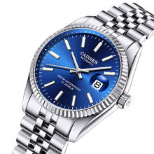 Мужские автоматические часы Reloj hombre CADISEN, водонепроницаемые механические часы с календарем и сапфиром, 50 м 2024 - купить недорого