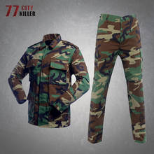 Chaquetas de camuflaje para hombre, abrigos tácticos militares resistentes al desgaste, con múltiples bolsillos, de dos piezas, para senderismo al aire libre, acampada 2024 - compra barato