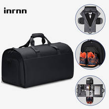 Inrnn-bolsa de viaje de gran capacidad para hombre, bolso de equipaje con bolsa para zapatos, portátil de 17 pulgadas, impermeable, para viaje 2024 - compra barato