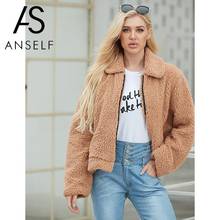 2020 Autumn Teddy Jacket Women Fluffy Jacket Faux Fur Coat Zipper Front Turn-down Collar Long Sleeve Jacket Female Short Outwear 2024 - buy cheap