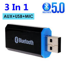 Bluetooth 5,0 приемник USB 3,5 мм разъем AUX RCA стерео музыка беспроводной аудио адаптер с микрофоном для динамика громкой связи Автомобильный передатчик 2024 - купить недорого
