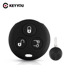 KEYYOU For Mercedes Benz Smart City Fortwo Roadster Car Key Holder Remote Fob Cover 3 Button Silicone Car Key Case 2024 - buy cheap