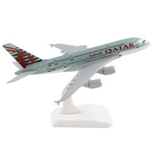 Avión Airbus A380 de catar Airways, modelo de avión de aleación de 18cm, juguetes para niños, regalo para niños para colección 2024 - compra barato