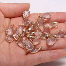Pedra natural facetada pingentes de cristal branco gota água forma encantos para fazer jóias diy brinco colar acessórios 2024 - compre barato