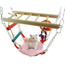 Dorakitten hamster balanço brinquedo macio bonito papagaio pendurado balanço pássaro rede balanço com escada suprimentos para animais de estimação pássaro favores 2024 - compre barato
